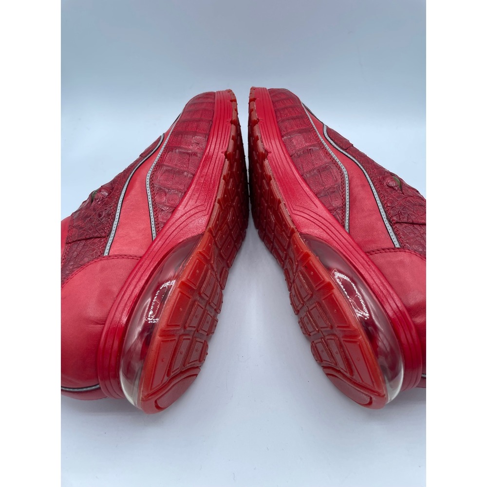 Belvedere Rexy Red Genuine Caiman Crocodile Leather Sneakers Mens 12 E04 NEW - Picture 6 of 8